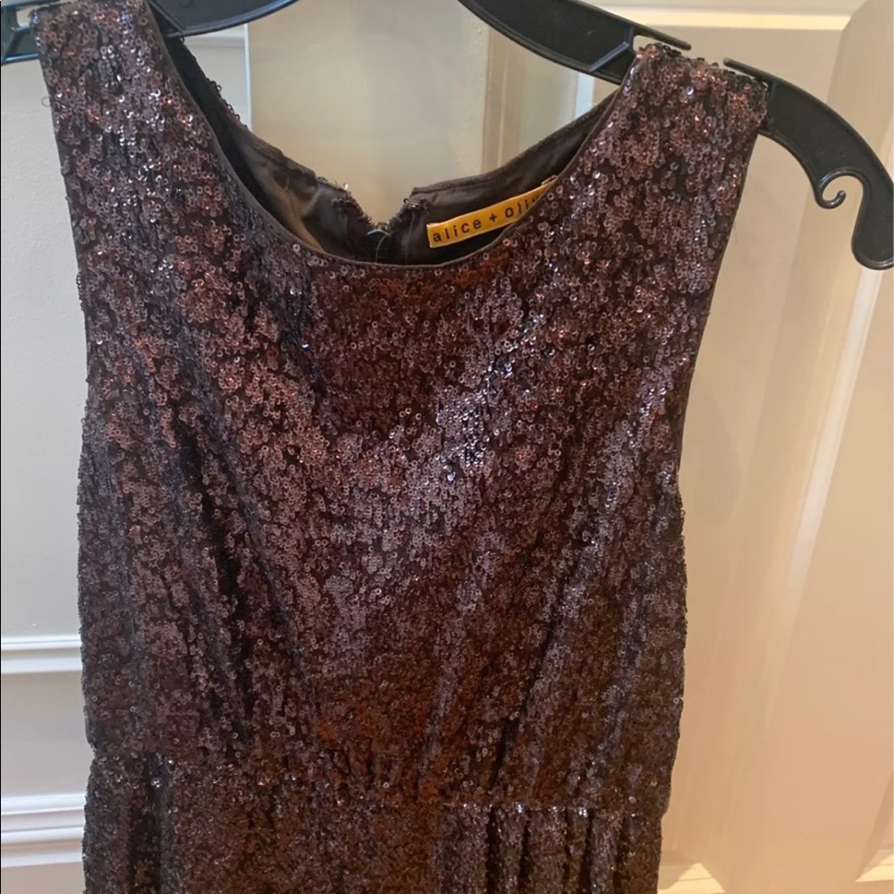 Alice and Olivia brown sequin dress